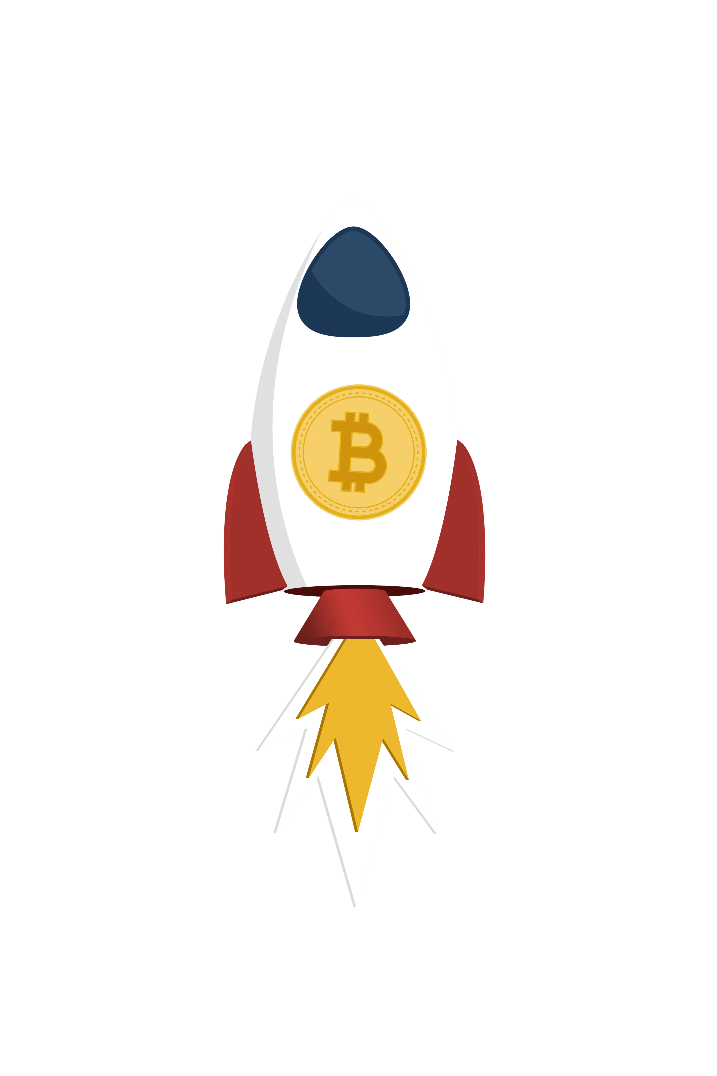 Illustration d'une fusée avec le symbole du Bitcoin